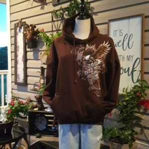 ESY CASUAL WEAR ♡ Sweet Brown 2010 Daytona Beach Bike Week Long Sleeve Hoodie M